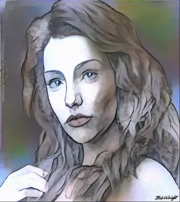 The second girl, a brown haired lass with long wavy locks.