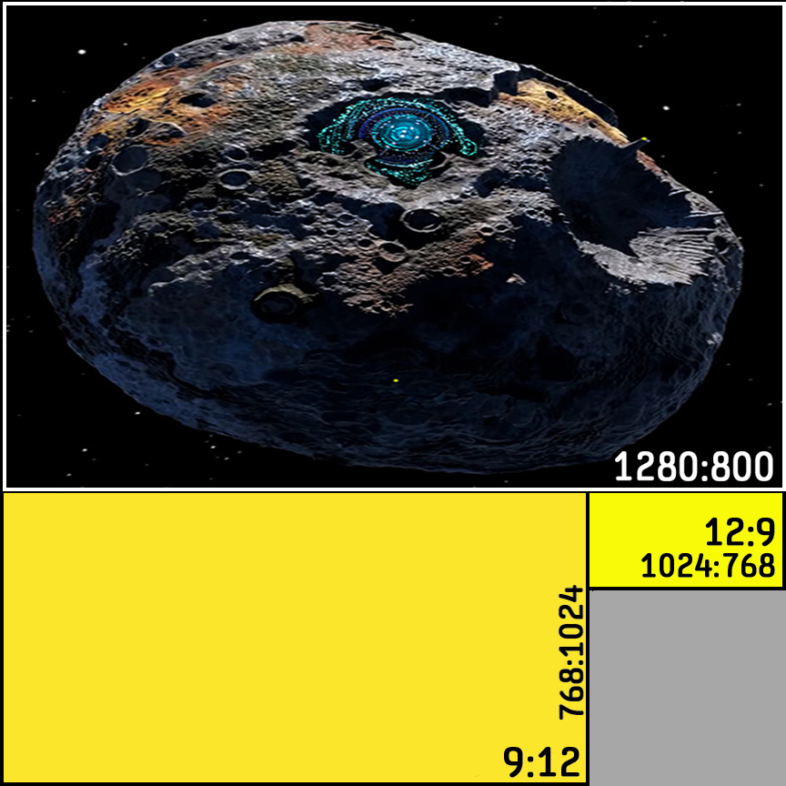 the Asteroid at 1280x800 from a square