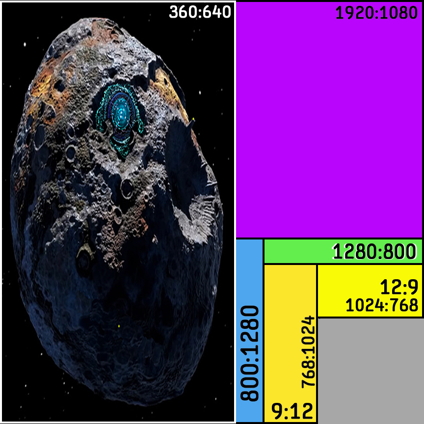 the Asteroid at 360x640 from a square
