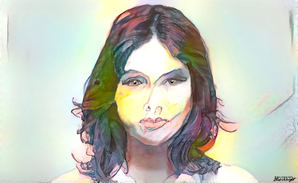 watercolor sketch of girl's face